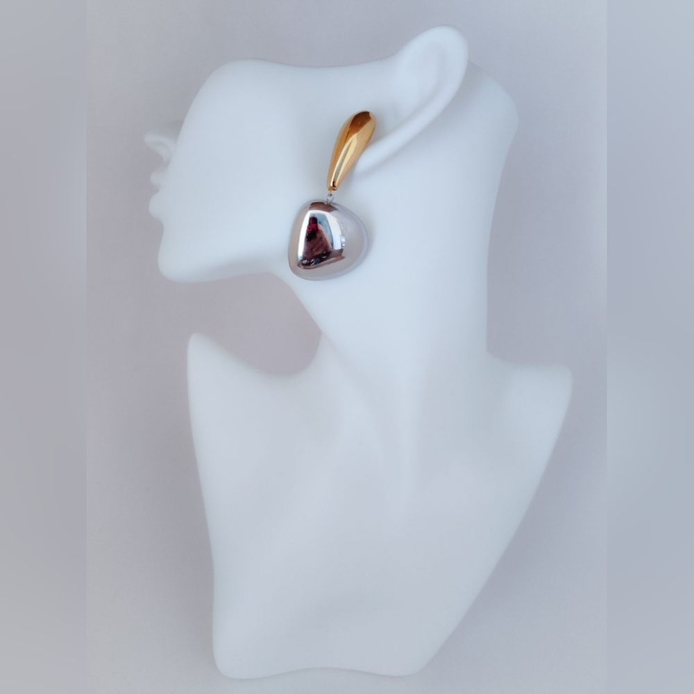 Geometric Drop Earrings Modern Design - Picture 1 of 2
